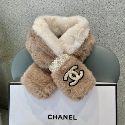 SCARF IN CAMEL BEIGE RABBIT FUR 397447