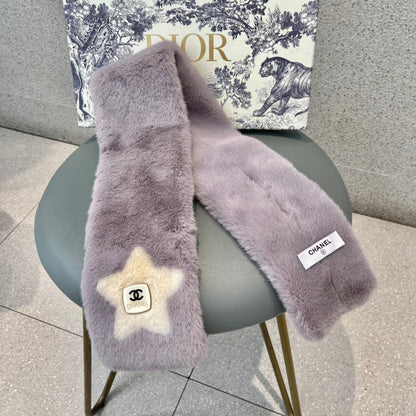 SCARF IN HEATHER PURPLE RABBIT FUR 397449