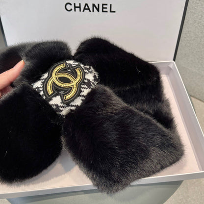 SCARF IN BLACK RABBIT FUR 397452