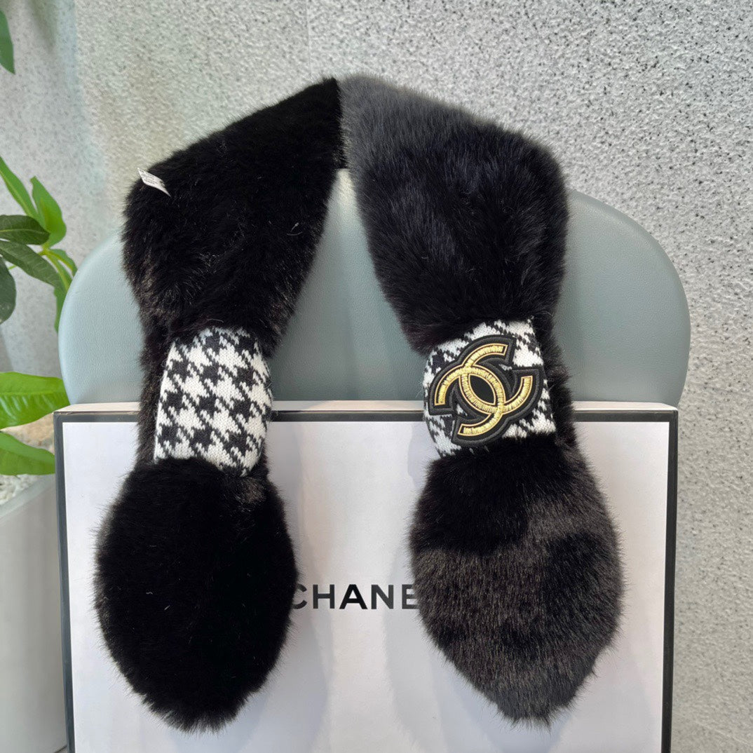 SCARF IN BLACK RABBIT FUR 397452