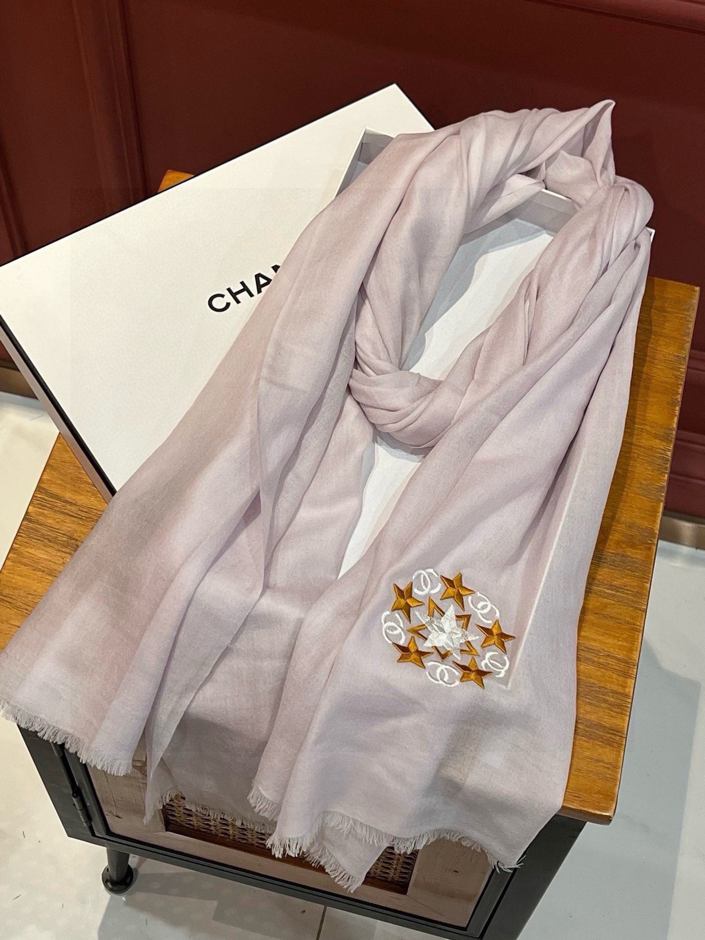 SCARF 200 CM IN OYSTER TAN CASHMERE 394615