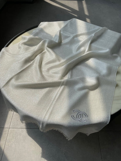 SCARF 210 CM IN IVORY WHITE CASHMERE  402210